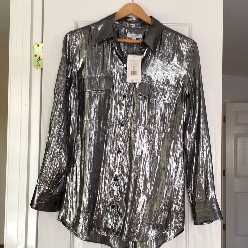 Equipment blouse in stunning silver